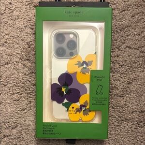 kate spade iPhone 14 Pro Case Purple Yellow floral nwt